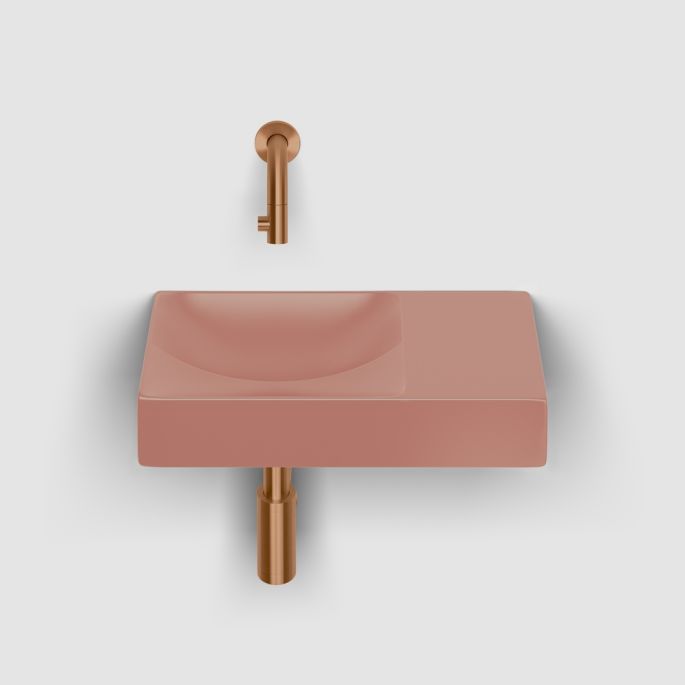 Clou Vale CL0340161R fontein 38x19cm zonder kraangat rechts mat roze keramiek