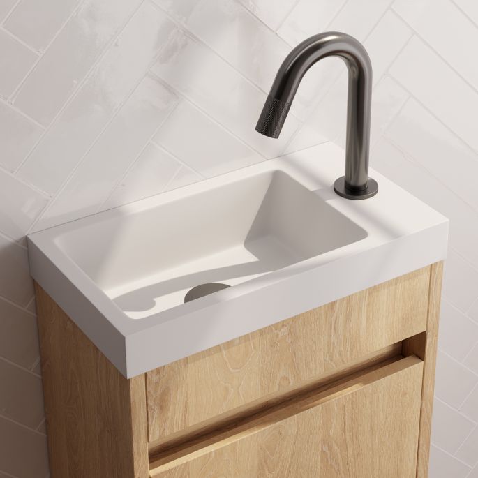 Brauer Carving 5-GM-321 opbouw fonteinkraan met gebogen uitloop gunmetal geborsteld PVD