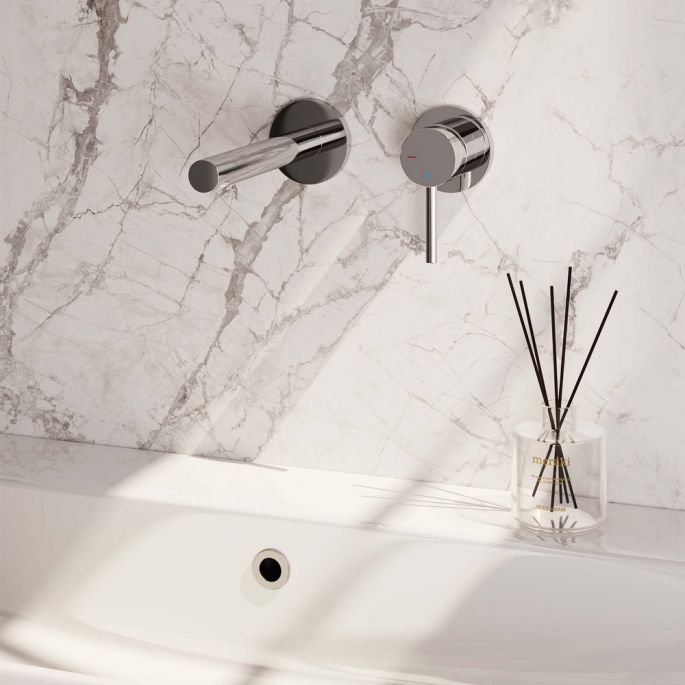 Brauer Edition 5-CE-004-S2-65 inbouw wastafelmengkraan met rechte uitloop en rozetten model A1 chroom