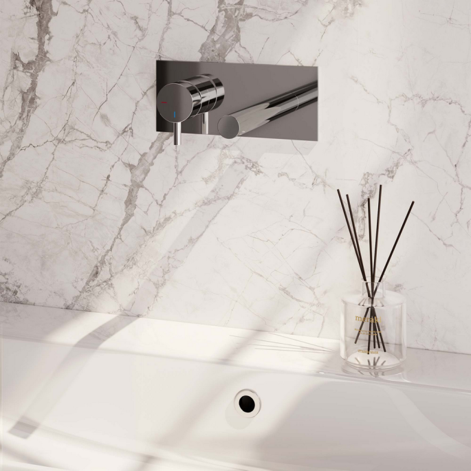 Brauer Edition 5-CE-083-S5 inbouw wastafelmengkraan met rechte uitloop en afdekplaat model B2 chroom