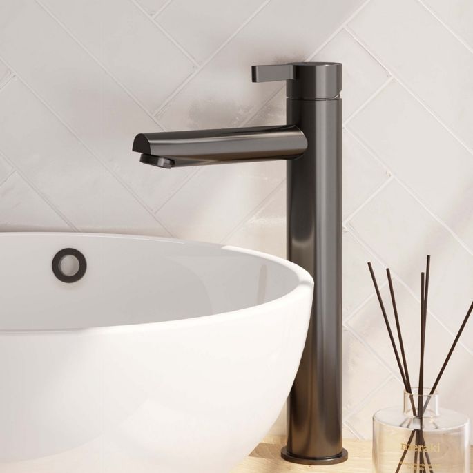 Brauer Edition 5-GM-002-HD1 verhoogde opbouw wastafelmengkraan model E gunmetal geborsteld PVD