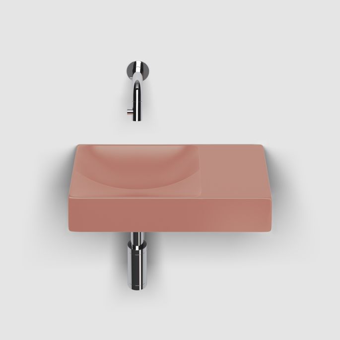 Clou Vale CL0340161R fontein 38x19cm zonder kraangat rechts mat roze keramiek