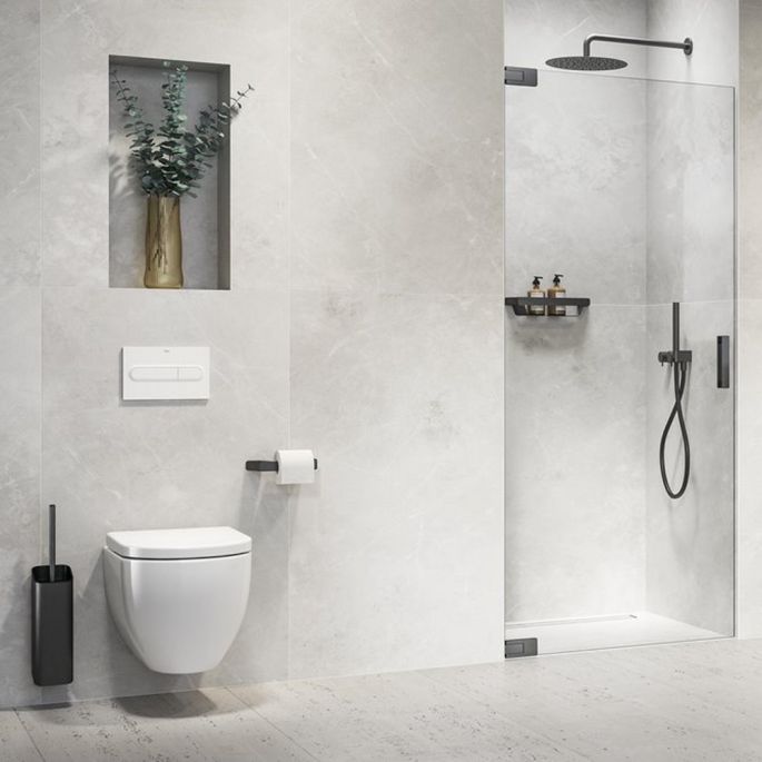 Geesa Shift Black 919909-06-R toiletrolhouder zonder klep (rechts) mat zwart