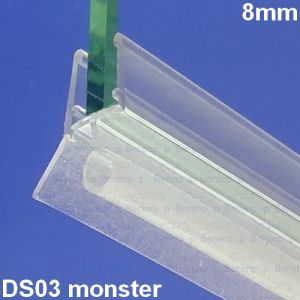 Exa-Lent Universal Probenstück Duschgummi Typ DS03 - 2cm lang und geeignet für Glasdicke 8mm - 1 Klappe 1 rund