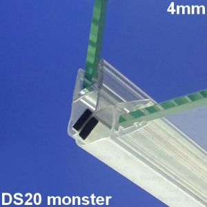 Exa-Lent Universal monsterstukje doucherubber type DS20 - 2cm lengte en geschikt voor glasdikte 4mm - magneet 45 graden