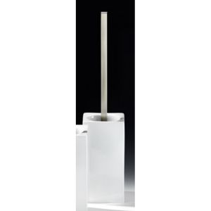 Decor Walther 0840634 DW 6201 toiletborstelgarnituur staand porselein wit/ geborsteld nikkel