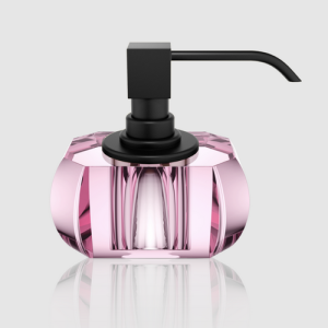 Decor Walther Kristall 0933561 KR SSP zeepdispenser Crystal roze glas - mat zwart