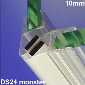Exa-Lent Universal monsterstukje doucherubber type DS24 - 2cm lengte en geschikt voor glasdikte 10mm - magneet 45 graden
