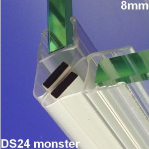 Exa-Lent Universal monsterstukje doucherubber type DS24 - 2cm lengte en geschikt voor glasdikte 8mm - magneet 45 graden