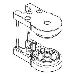 HSK E100082-1-04 hinge parts for shower door, top/bottom, white