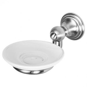 Haceka Allure 1208481 soap holder with insert porcelain / brushed stainless steel