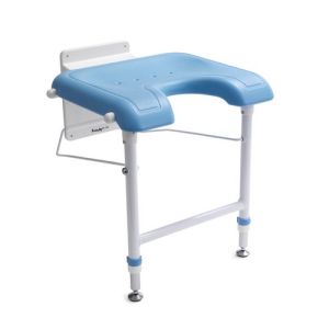 Handicare 12226 shower seat with auxiliary leg white/ blue
