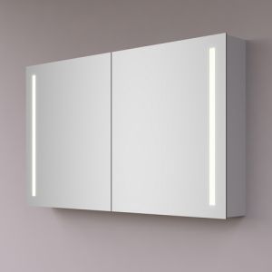 Hipp Design SPV 14030 aluminium spiegelkast 100x70cm met verticale LED banen en spiegelverwarming