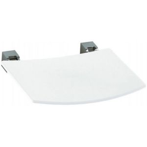 Keuco Collectie Plan 14980170051 tip-up seat aluminium silver-anodized/ white (RAL 9010)