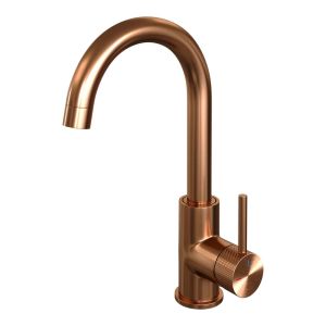 Brauer Carving 5-GK-003-R4 high body basin mixer with swivel round spout model A copper brushed PVD