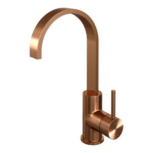 Brauer Carving 5-GK-003-S4 high body basin mixer with swivel flat spout model A copper brushed PVD