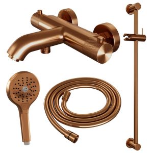Brauer Carving 5-GK-085-2 body bath shower thermostatic mixer SET 02 copper brushed PVD