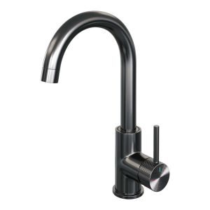 Brauer Carving 5-GM-003-R4 high body basin mixer with swivel round spout model A gunmetal brushed PVD