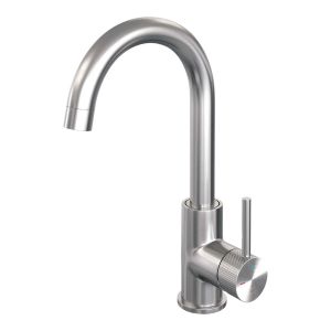 Brauer Carving 5-NG-003-R4 high body basin mixer with swivel round spout model A stainless steel brushed PVD