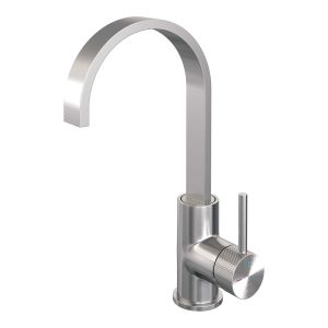 Brauer Carving 5-NG-003-S4 high body basin mixer with swivel flat spout model A stainless steel brushed PVD