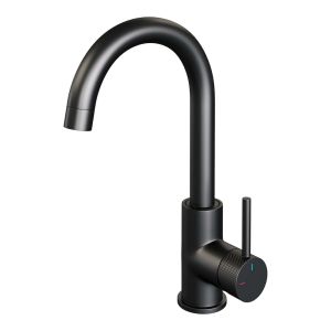 Brauer Carving 5-S-003-R4 high body basin mixer with swivel round spout model A matt black
