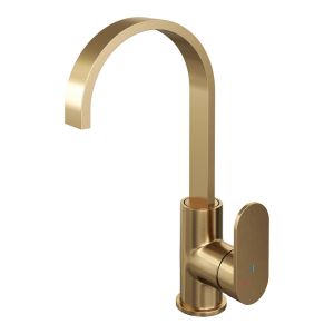 Brauer Edition 5-GG-003-S1 high body basin mixer with swivel flat spout model C gold brushed PVD