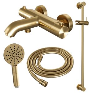 Brauer Edition 5-GG-041-2 body bath shower thermostatic mixer SET 02 gold brushed PVD