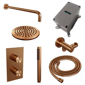 Brauer Edition 5-GK-050 thermostatic concealed rain shower 3-way diverter SET 27 copper brushed PVD