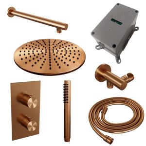 Brauer Edition 5-GK-053 thermostatic concealed rain shower 3-way diverter SET 26 copper brushed PVD