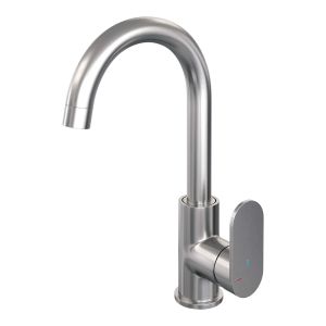 Brauer Edition 5-NG-003-R1 high body basin mixer with swivel round spout model C stainless steel brushed PVD