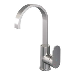 Brauer Edition 5-NG-003-S1 high body basin mixer with swivel flat spout model C stainless steel brushed PVD