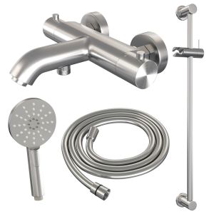 Brauer Edition 5-NG-041-2 body bath shower thermostatic mixer SET 02 stainless steel brushed PVD