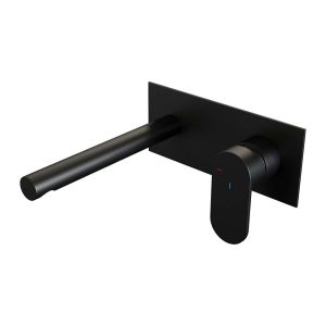 Brauer Edition 5-S-004-S3 inbouw wastafelmengkraan met rechte uitloop en afdekplaat model C1 mat zwart