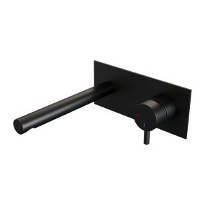 Brauer Edition 5-S-004-S5 inbouw wastafelmengkraan met rechte uitloop en afdekplaat model B1 mat zwart