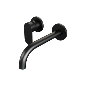 Brauer Edition 5-S-083-B3-65 inbouw wastafelmengkraan met gebogen uitloop en rozetten model C2 mat zwart