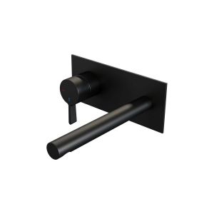 Brauer Edition 5-S-083-S1 inbouw wastafelmengkraan met rechte uitloop en afdekplaat model E2 mat zwart