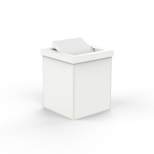 Decor Walther Brownie 0943150 BROWNIE PKMD afvalbak 30x25.5x25.5cm met deksel kunstleder wit