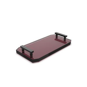 Decor Walther Crystal 0942797 KR TAB tray rich burgundy crystal/ mat zwart