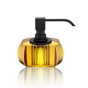 Decor Walther Kristall 0933581 KR SSP zeepdispenser Crystal amber glas - mat zwart