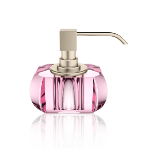 Decor Walther Kristall 0939161 KR SSP zeepdispenser Crystal roze glas - geborsteld nikkel