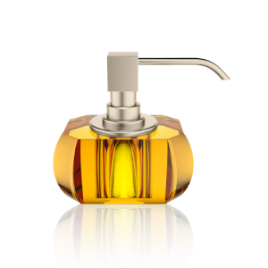 Decor Walther Kristall 0939181 KR SSP zeepdispenser Crystal amber  glas - geborsteld nikkel