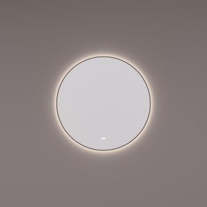 Hipp Design SPV13515BLKW spiegel rond in MAT ZWART met indirecte LED verlichting rondom 100x3cm