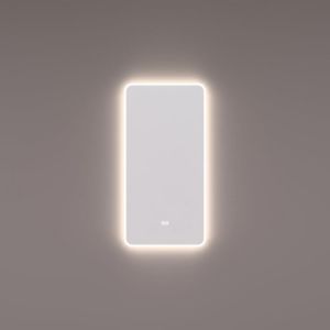 Hipp Design SPV 16001 KW spiegel met afgeronde hoeken en met directe en indirecte LED verlichting rondom 45x90x3cm