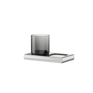 Inda Claire A7178BCR04 glashouder met zeepschaal chroom/ fumé glas