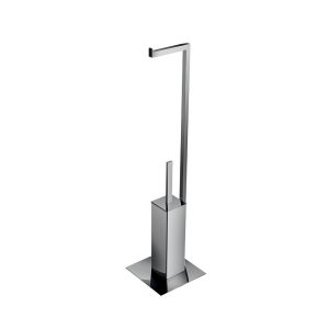 Inda Divo A3386ABZ multifunctionele standaard toiletrol- en toiletborstelhouder verbronsd