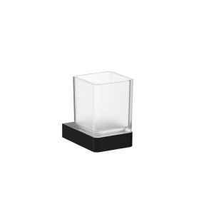 Inda Indissima A88100NE04 bekerhouder met glazen beker mat zwart/ fumé glas