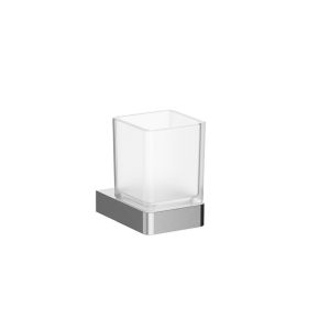 Inda Indissima A88100NS21 bekerhouder met glazen beker RVS geborsteld/ gesatineerd glas
