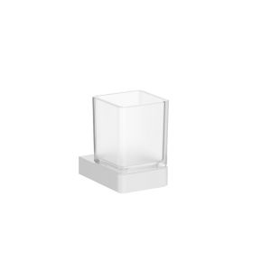 Inda Indissima A88100WM21 bekerhouder met glazen beker mat wit/ gesatineerd glas