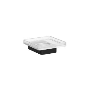 Inda Indissima A88110NE21 zeephouder met glazen schaaltje mat zwart/ gesatineerd glas