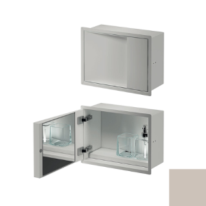 Inda MY Secret A80750AX inbouwnis met bekerhouder, zeepdispenser en spiegel 350x260mm mat avorio